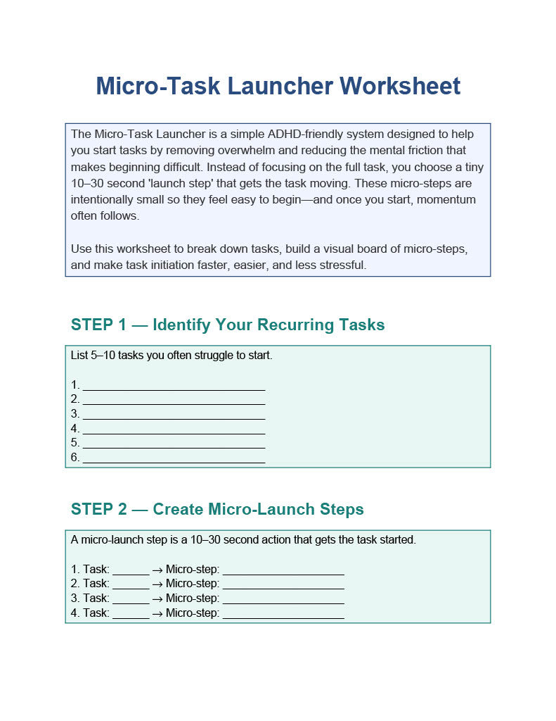 ADHD task initiation