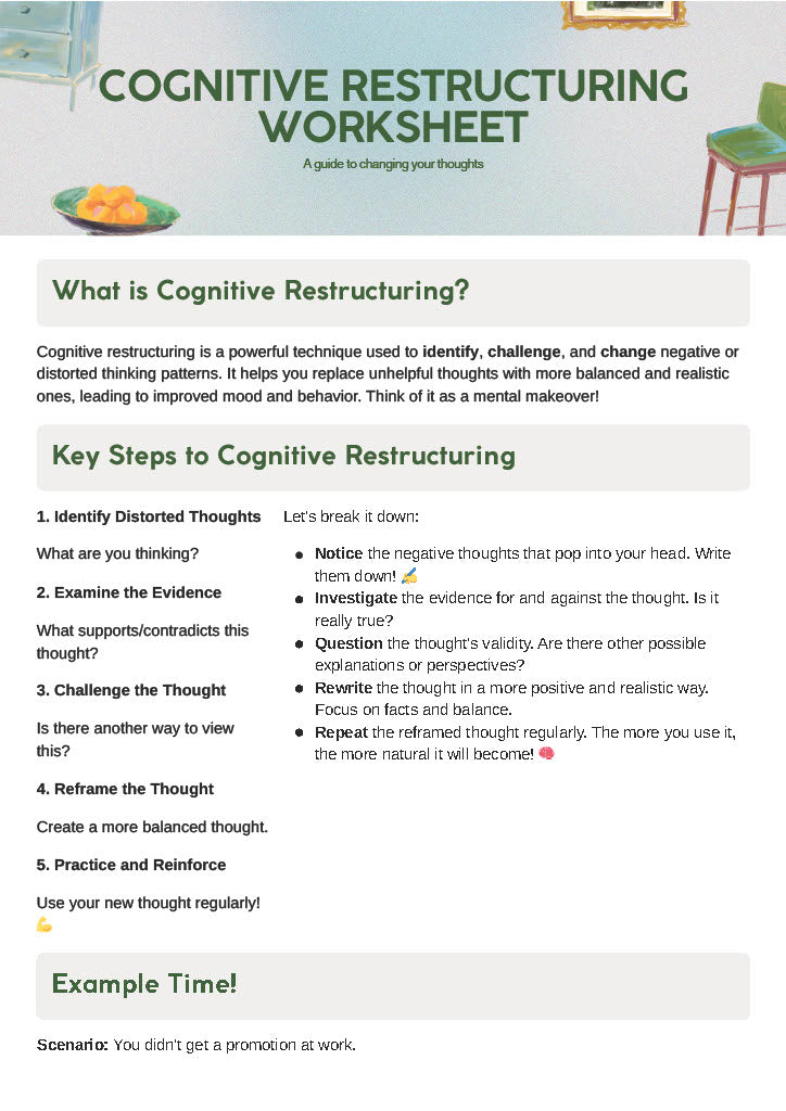 Cognitive Restructuring Worksheet