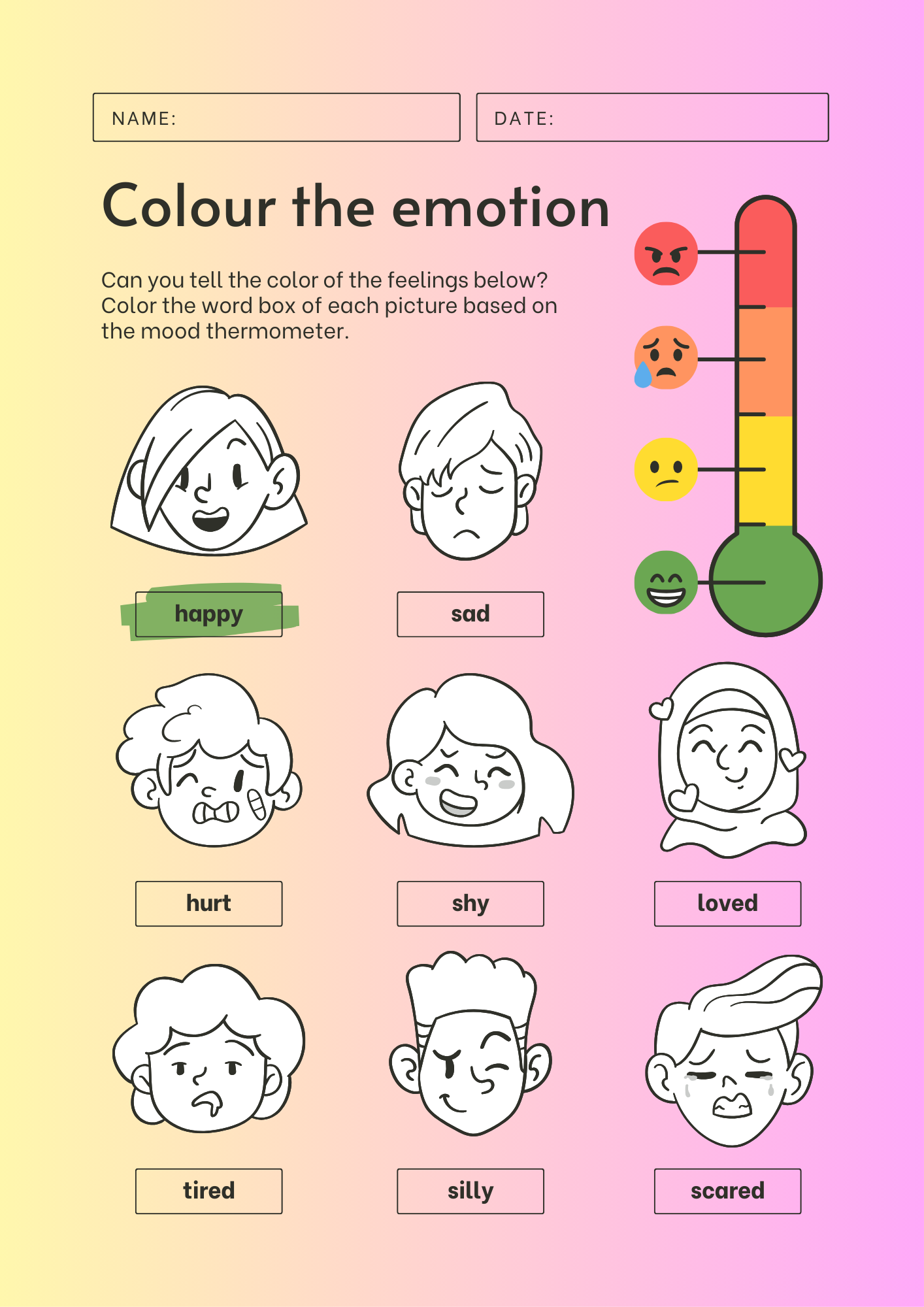 Colour the emotion