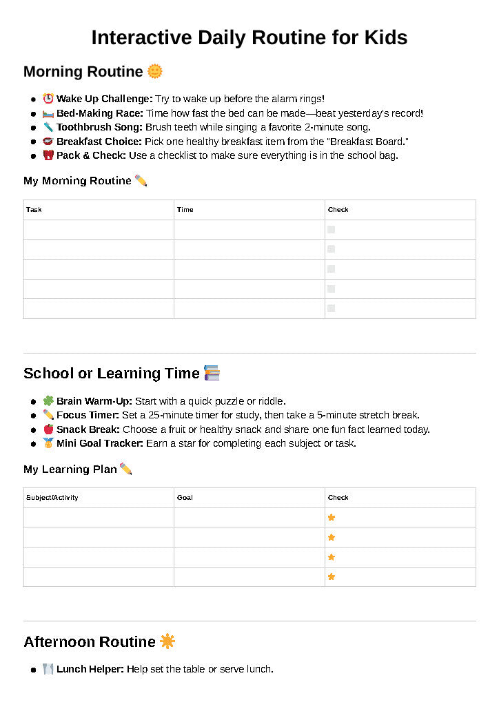 Create your own routine