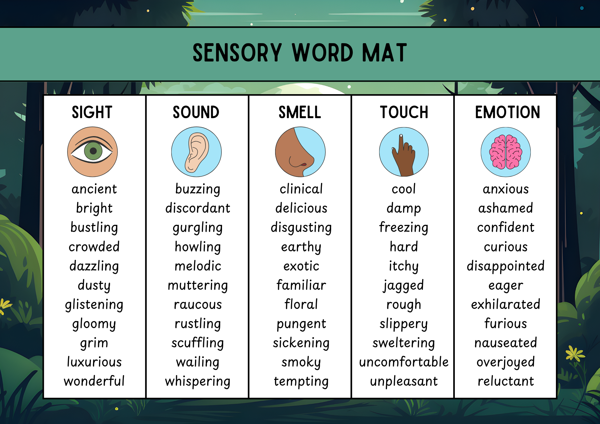 Sensory word mat
